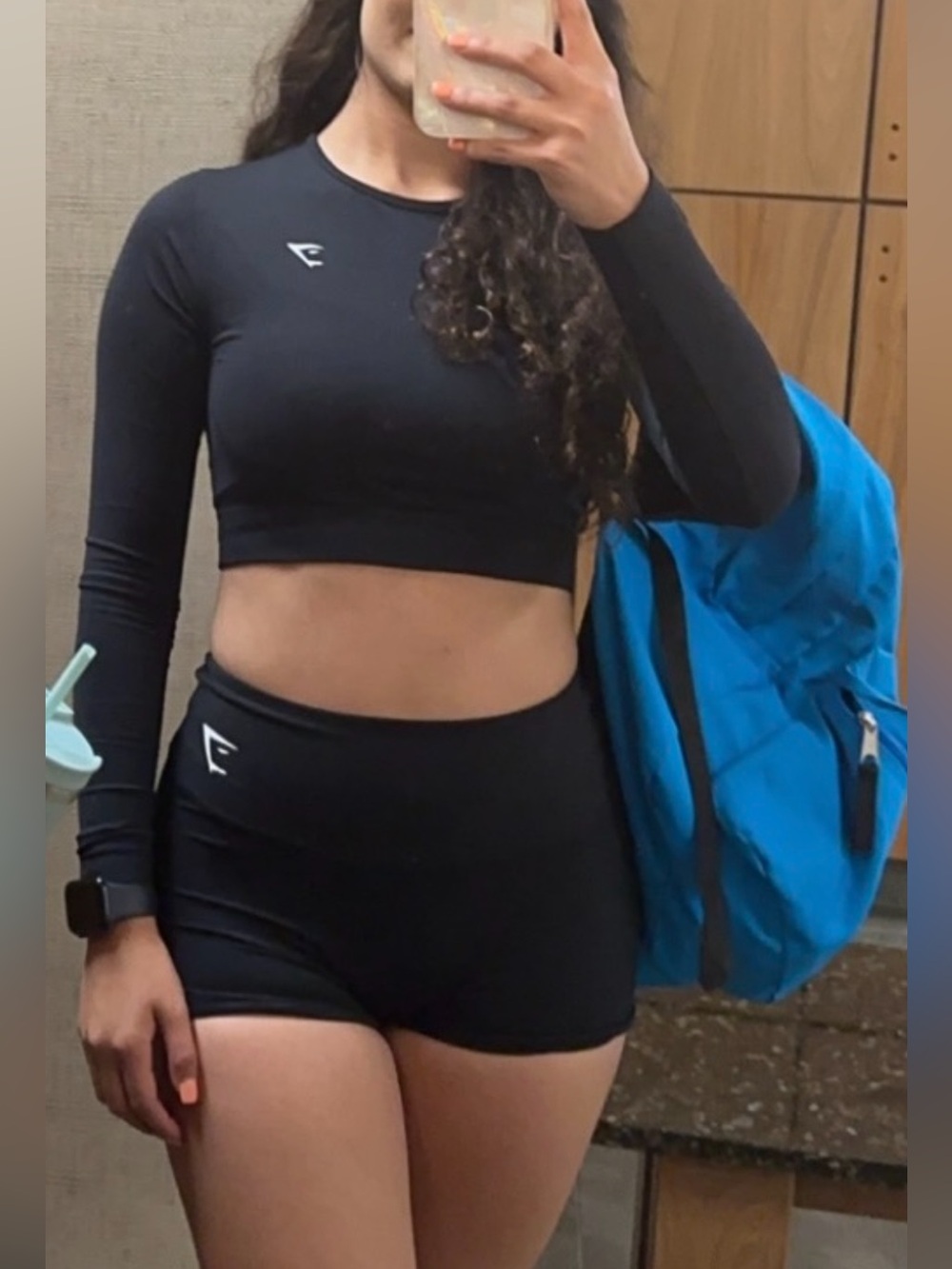 Gymshark Black Long-Sleeve Crop Top